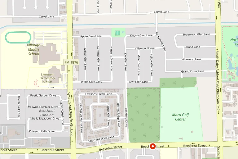 Map showing Hunan King Beechnut at 13600 Beechnut St
