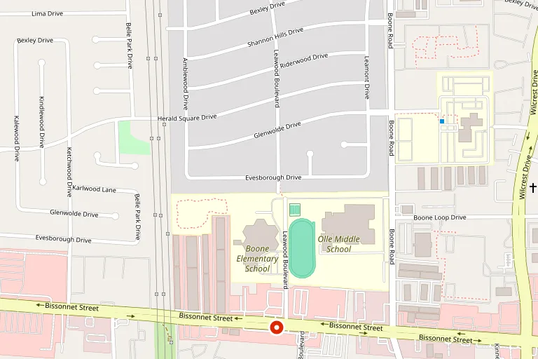 Map showing Hunan King Bissonnet at 11317 Bissonnet St