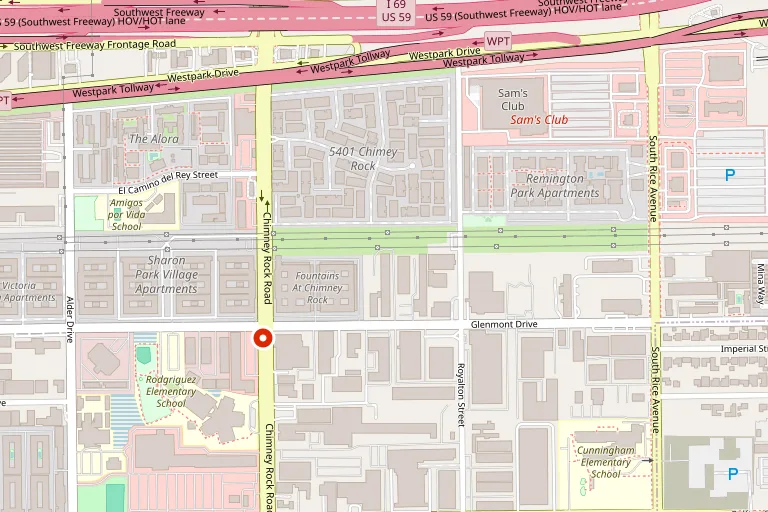 Map showing Hunan King Chimney Rock Galleria at 5714 Chimney Rock Rd