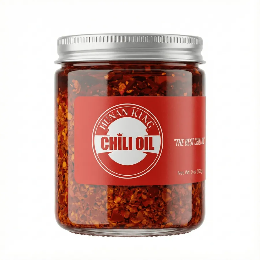 A jar of Hunan King chili oil